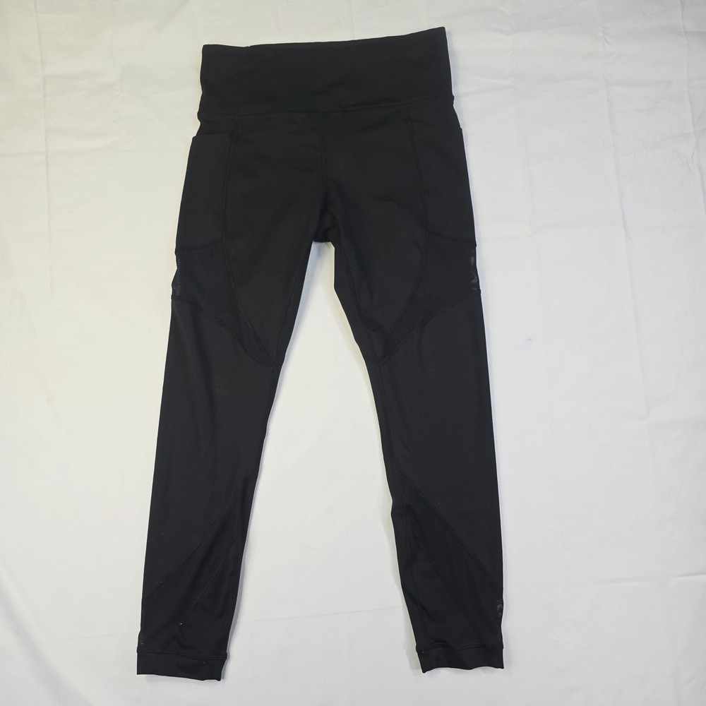 Member's Mark Compression Ankle Legging Women's Size Large Black Mesh Pockets